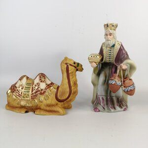 Hawthorne Village Thomas Kinkade Nativity Seated Camel & King Gaspar 2002 Mint